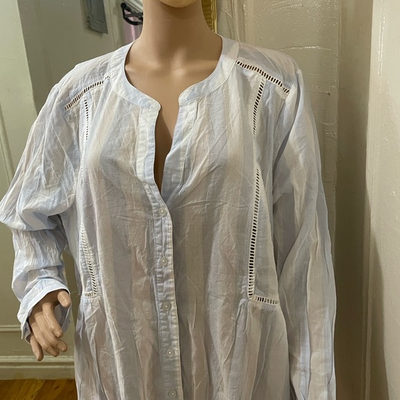 Lane Bryant White and blue Striped Blouse - Picture 13 of 13